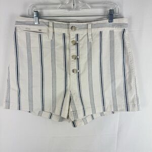 Madewell Emmett Shorts Size 32 Striped High Rise Button Fly Retro